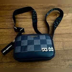 Karl Lagerfeld Blue Plaid Purse ~ NWT!